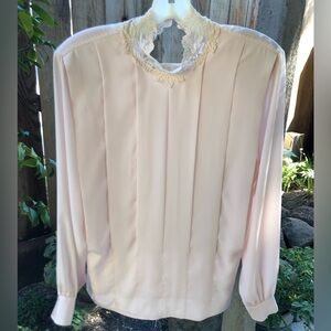 LaChine Classic by Galina Wang Pleated Tuck in Blouse Size 4 LIKE NEW!